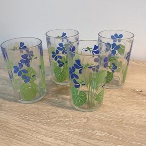 Vtg 1940s Swanky Swigs Blue Posey Design Glasses